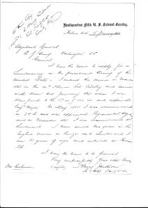Lieutenant Henry Jackson's letter requesting a commission upon in activation of the 5th U.S. Colored Cavalry.[x]